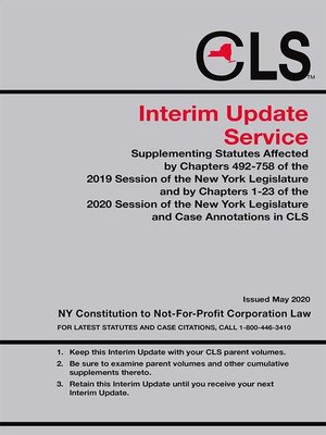 cover image of New York Consolidated Laws Service (CLS) Interim Update Service